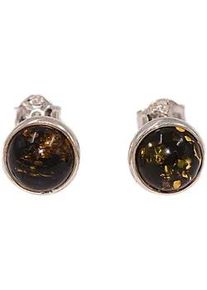 Paar Ohrstecker Firetti "Schmuck Geschenk Silber 925 Ohrschmuck Ohrringe", bunt (silberfarben, gr&uuml;n, gr&uuml;n), Ohrringe, Damen, 10mm, Silber 925 (Sterlingsilber), Made in Germany - mit Bernstein