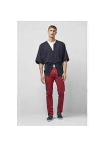 Stoffhose MEYER "M5 Slim", Herren, Gr. 34, L&auml;nge 30, rot, 77% Baumwolle, 19% Lyocell, 4% Elasthan, unifarben, figurumspielend lang, Hosen Stoffhose, Five-Pocket