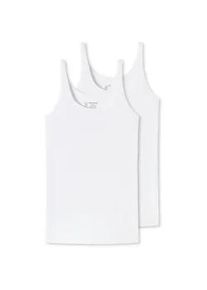 Unterhemd Schiesser "T-Shirt 2er Pack", Damen, Gr. XXL, N-Gr, wei&szlig;, Obermaterial: 95% Baumwolle CO. 5% Elasthan EL., Unterhemden Unterhemd