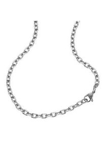 Collierkettchen ZEEme "Edelstahl Ankerkette 4mm breit", grau, Halsketten, Damen, 45cm, Edelstahl, L: 45 B: 4mm, gl&auml;nzend, B:4mm