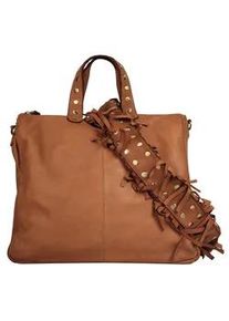 Umh&auml;ngetasche Samantha Look, Damen, Gr. B/H/T: 39cm x 34cm x 11cm onesize, braun (cognac), Leder, vintage, Taschen Umh&auml;ngetasche, echt Leder, Made in Italy