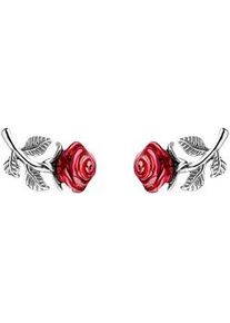 Paar Ohrstecker Thomas Sabo "Roses Romance, Rose", bunt (silberfarben, rot), Ohrringe, Damen, Silber 925 (recycelt)