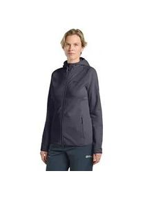 Fleecejacke Jack Wolfskin "BAISELBERG HOODED FZ W", Damen, Gr. S (36), grau (graphite), Obermaterial: 95% Polyester, 5% sonstige Fasern; Futter: 100% Polyester, Jacken Fleecejacke