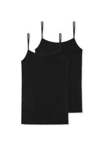 Unterhemd Schiesser "Unterhemd 2er Pack", Damen, Gr. S, N-Gr, schwarz, Obermaterial: 95% Baumwolle CO. 5% Elasthan EL., Unterhemden Unterhemd