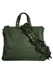 Umh&auml;ngetasche Samantha Look, Damen, Gr. B/H/T: 39cm x 34cm x 11cm onesize, gr&uuml;n (dunkelgr&uuml;n), Leder, vintage, Taschen Umh&auml;ngetasche, echt Leder, Made in Italy