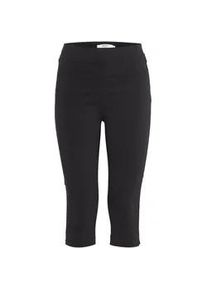 Caprihose oxmo "Caprihose OXKeana", Damen, Gr. L, N-Gr, schwarz, Obermaterial: 75% Viskose CV. 21% Nylon NY. 4% Elasthan EL., Hosen Caprihose
