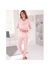 w&auml;schepur Schlafanzug W&Auml;SCHEPUR, Damen, Gr. 44/46, rosa (hellros&eacute;, mauve, bedruckt), 100% Baumwolle, Homewear-Sets Schlafanzug