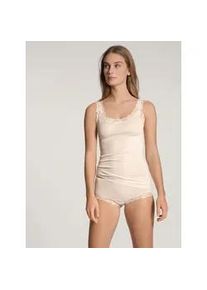 Spitzentop Calida "Richesse Lace", Damen, Gr. XS (36/38), beige, Feinripp, Obermaterial: 70% Schurwolle, 30% Seide, unifarben, figurbetont h&uuml;ftbedeckend, tiefer Rundhals, Tops Spitzentop, edler Spitzenbesatz, Feinripp-Qualit&auml;t, w&auml;rmend
