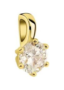 Kettenanh&auml;nger Firetti "Schmuck Geschenk Gold 375 Halsschmuck Anh&auml;nger Solit&auml;r", gold (gelbgoldfarben, kristallwei&szlig;, kristallwei&szlig;), Schmuckanh&auml;nger, Damen, Gelbgold 375, 1,05 g, Kettenanh&auml;nger, mit Zirkonia (synth.)