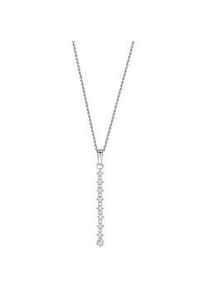 Kette mit Anh&auml;nger Firetti "Schmuck Geschenk Silber 925 Halsschmuck Halskette Ankerkette", silber (silberfarben, kristallwei&szlig;), Halsketten, Damen, Silber 925 (Sterlingsilber), L: 45 B: 1mm, mit Zirkonia (synth.), B:1mm