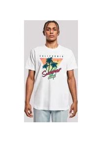 T-Shirt F4NT4STIC "California Palmen Retro", Damen, Gr. 3XL, wei&szlig;, Obermaterial: 100% Baumwolle, regular fit, Rundhals, ohne B&uuml;ndchen, Shirts T-Shirt, Premium Qualit&auml;t