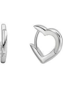 Paar Creolen Firetti "Schmuck Geschenk Silber 925 Ohrschmuck Ohrringe Herz", silber (silberfarben), Ohrringe, Damen, 13mm, Silber 925 (Sterlingsilber)