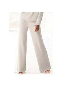 Loungehose French Connection, Damen, Gr. 48/50, N-Gr, beige, Obermaterial: 55% Viskose (LENZINGTM ECOVEROTM), 40% Polyester, 5% Elasthan. Taschenfutter: 100% Polyester, unifarben, Basic, bequem lang, Hosen Loungehose, mit weitem Bein, Loungewear