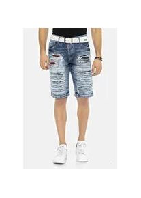 Cipo & Baxx Jeansbermudas CIPO & BAXX "Bermuda & Short", Herren, Gr. 33, Normalgr&ouml;&szlig;en, blau, 100% Baumwolle, unifarben, regular fit kurz, Jeans, mit Rei&szlig;verschluss, CK219