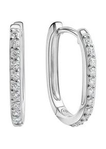 Paar Creolen Firetti "Schmuck Geschenk Silber 925 Ohrschmuck Ohrringe", silber (silberfarben, kristallwei&szlig;, kristallwei&szlig;), Ohrringe, Damen, Silber 925 (Sterlingsilber), mit Zirkonia (synth.)