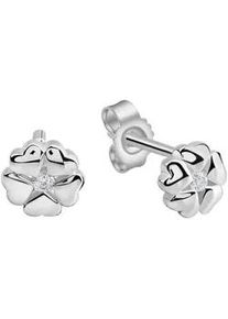 Paar Ohrstecker Firetti "Schmuck Geschenk Silber 925 Ohrschmuck Ohrringe Herzen", silber (silberfarben, kristallwei&szlig;, kristallwei&szlig;), Ohrringe, Damen, 6mm, Silber 925 (Sterlingsilber), mit Zirkonia (synth.)