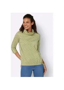 Rollkragenshirt Inspirationen "Rollkragen-Shirt", Damen, Gr. 42, gr&uuml;n (lindgr&uuml;n, ecru, bedruckt), 100% Baumwolle, bedruckt, gemustert, mehrfarbig, Shirts