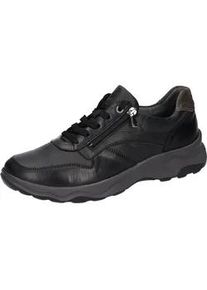 Waldl&auml;ufer Sneaker WALDL&Auml;UFER "H-MAX", Herren, Gr. 8 (42), schwarz (schwarz, grau), Nappaleder, Veloursleder, Schuhe Sneaker, Bequemschuh, Halbschuh, Schn&uuml;rschuh in Komfortweite H (= sehr weit)