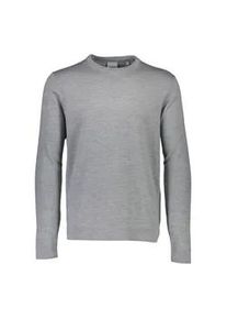 Strickpullover LINDBERGH "Strickpullover Comfort Fit", Damen, Gr. L, grau (grau mel), Obermaterial: 100% Schurwolle, unifarben, Rundhals, Pullover Strickpullover