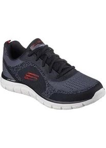 Sneaker Skechers "TRACK-GLENDOR", Herren, Gr. 46, schwarz (schwarz, rot), Synthetik, Textil, Schuhe Sneaker, Trainingsschuh, Schn&uuml;rschuh, Freizeitschuh mit Memory Foam