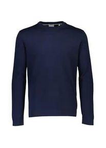 Strickpullover LINDBERGH "Strickpullover Comfort Fit", Damen, Gr. S, blau (navy), Obermaterial: 100% Schurwolle, unifarben, Rundhals, Pullover Strickpullover