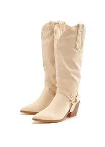Stiefelette Lascana, Damen, Gr. 40, beige, Obermaterial: 100% Lederimitat. Decksohle: 100% Lederimitat. Futter: 100% Textilmaterial. Laufsohle: 100% Synthetik, unifarben, Schuhe Stiefelette, Cowboy Stiefel,Slouchy Boots mit abnehmbarem Schaft,Boots VEGAN