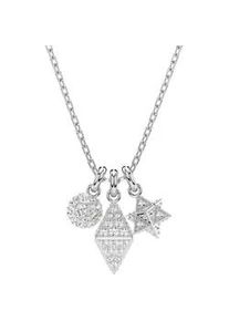 Kette mit Anh&auml;nger Swarovski "Schmuck Geschenk Halskette Dextera", silber (metallfarben, kristallwei&szlig;), Halsketten, Damen, Metall, L: 38 B: 5mm, mit Swarovski Kristall, B:5mm