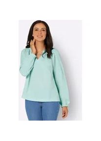 Schlupfbluse Inspirationen, Damen, Gr. 38, gr&uuml;n (kalkmint), 100% Baumwolle, unifarben, V-Ausschnitt, Blusen Schlupfbluse