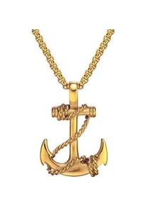 Kette mit Anh&auml;nger Firetti "Schmuck Geschenk Edelstahl Halsschmuck Halskette Venezianerkette Anker", gold (gelbgoldfarben), Halsketten, Damen, Edelstahl, L: 55