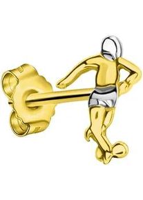 Single-Ohrstecker Firetti "Schmuck Geschenk Gold 375 Ohrschmuck Ohrring Fu&szlig;ballspieler", gold (gelbgoldfarben, wei&szlig;goldfarben), Ohrringe, Damen, Gelbgold 375