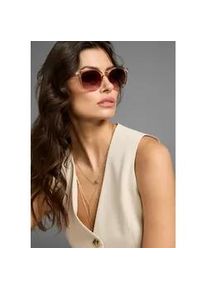 Sonnenbrille Laura Scott, Damen, rosa (apricot), transparent, Sonnenbrillen Sonnenbrille, mit transparentem Rahmen & goldfarbendem Detail - NEW