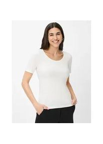 Kurzarmshirt Brax "Style CORA", Damen, Gr. 44, wei&szlig; (sanftes wei&szlig;), 47% Baumwolle, 47% Modal, 6% Elasthan, Rundhals, Shirts