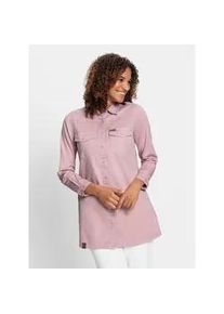Longbluse Casual Looks, Damen, Gr. 52, lila (mauve), 100% Baumwolle, unifarben, Blusen Longbluse