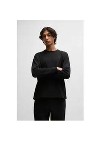 Pyjamaoberteil HUGO UNDERWEAR "Austin LS Shirt", Herren, Gr. XL, schwarz (schwarz 001), Obermaterial: 60% Baumwolle, 40% Polyester, regular fit, Rundhals, Shirts