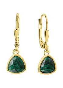 Paar Ohrstecker Celesta "925 Sterling Silber vergoldet Malachit", gelb (gelb, gr&uuml;n), Ohrringe, Damen, one-size, Silber 925 (Sterlingsilber)