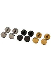 Ohrstecker-Set Firetti "Multipack Schmuck Geschenk Edelstahl Ohrschmuck Ohrringe", schwarz (silberfarben, gelbgoldfarben, schwarz), Ohrringe, Damen, 5mm, Edelstahl, Made in Germany