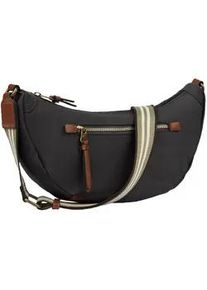 Handtasche Camel Active "Bari", Damen, Gr. B/H/T: 33cm x 15cm x 12cm, schwarz, Nylon, kontrastfarbene Details, Taschen Handtasche, aus hochwertigem matten Nylon mit gestreiftem Gewebeband