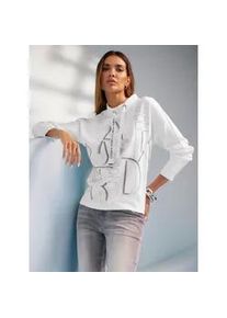 Langarmshirt Heine "Shirt", Damen, Gr. 36, beige (ecru), 50% Modal, 44% Polyester, 6% Elasthan, gemustert, mehrfarbig, Shirts Langarmshirt