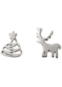 Paar Ohrstecker Firetti "Schmuck Geschenk Silber 925 Ohrschmuck Ohrringe Rentier Christbaum", silber (silberfarben), Ohrringe, Damen, 10mm, Silber 925 (Sterlingsilber), Made in Germany