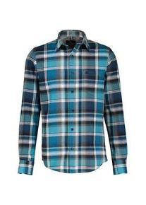 Karohemd Lerros "Herrenhemd in Karo-Flanellqualit&auml;t", Herren, Gr. 5XL, extraweit, blau (mineral blau), 100% Baumwolle, Hemden Karohemd