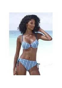 B&uuml;gel-Bikini Vivance, Damen, Gr. 40, Cup C, blau (blau bedruckt), Polyamid, bedruckt, Bikini-Sets B&uuml;gel-Bikini, mit Zierperlen