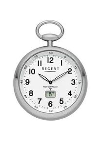 Regent Uhren Taschenuhr REGENT, silber (edelstahlfarben), Taschenuhren, Damen, Taschenuhr, Quarzuhr, Herrenuhr, Funk, Kette