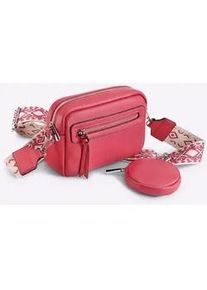 Handtasche Heine, Damen, Gr. B/H/T: 19cm x 14cm x 8cm, pink, Microfaser, Viskosemischung, unifarben, Taschen Handtasche
