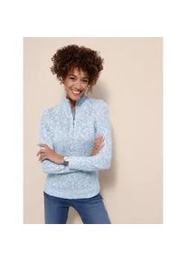 Strickpullover Classic Basics "Pullover", Damen, Gr. 54, blau (himmelblau, meliert), 100% Polyacryl, gemustert, mehrfarbig, meliert, Pullover Strickpullover