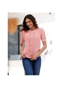 Strickpullover Inspirationen "Baumwoll-Pullover", Damen, Gr. 50, rosa (rosenquarz), 100% Baumwolle, unifarben, Pullover Strickpullover