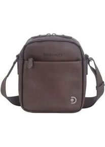 Schultertasche DISCOVERY "Heritage", Damen, Gr. B/H/T: 18cm x 21cm x 21cm, braun, Polyurethan (PU), unifarben, Taschen Schultertasche, mit Metall-D-Logo