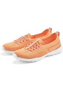 Sneaker Lascana "Slipper, Halbschuh", Damen, Gr. 40, orange (hellorange), Obermaterial: 100% Textilmaterial. Decksohle: 100% Textilmaterial. Futter: 100% Textilmaterial. Laufsohle: 100% Synthetik, unifarben, Basic, Schuhe Sneaker, aus leichtem Textil-Material VEGAN, Topseller