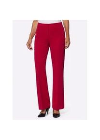B&uuml;gelfaltenhose Lady, Damen, Gr. 42, Normalgr&ouml;&szlig;en, rot, 64% Polyester, 34% Viskose, 2% Elasthan, unifarben, lang, Hosen