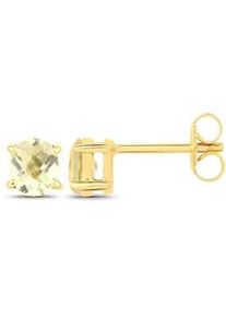 Paar Ohrstecker VIRA JEWELS "925-Sterling Silber vergoldet Gl&auml;nzend Lemonquartz gelb", gelb (gelb, gelb), Ohrringe, Damen, one-size, 1,22, Silber 925 (Sterlingsilber)
