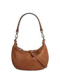 Umh&auml;ngetasche Samantha Look, Damen, Gr. B/H/T: 28cm x 21cm x 8cm onesize, braun (cognac), Leder, leicht gl&auml;nzend, unifarben, Taschen Umh&auml;ngetasche, echt Leder, Made in Italy